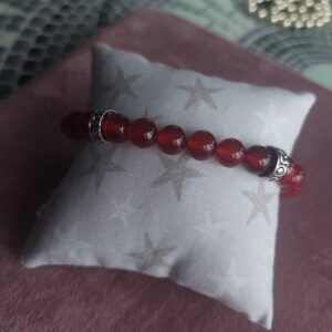 Bracelet en grenat, 24 perles de 6 mm