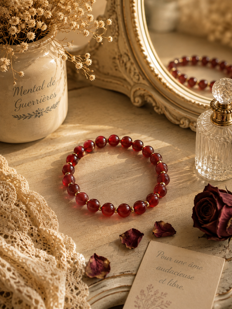 Bracelet grenat - Collection Mental de Guerrières