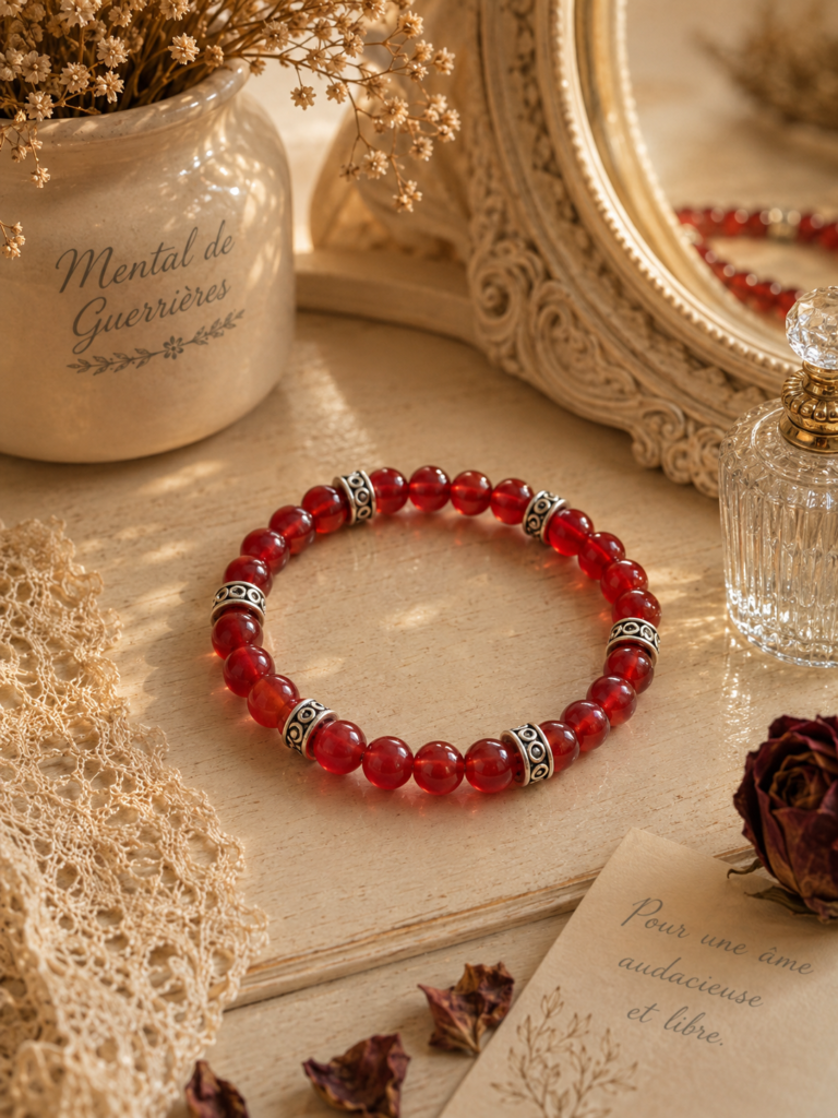 Bracelet grenat - Collection Mental de Guerrières